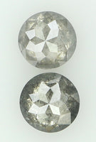 Natural Loose Diamond Round Rose Cut Grey Color I3 Clarity 2 Pcs 0.85 Ct KDL6309