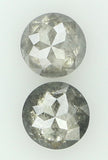 Natural Loose Diamond Round Rose Cut Grey Color I3 Clarity 2 Pcs 0.85 Ct KDL6309