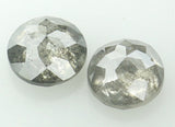 Natural Loose Diamond Round Rose Cut Grey Color I3 Clarity 2 Pcs 0.85 Ct KDL6309