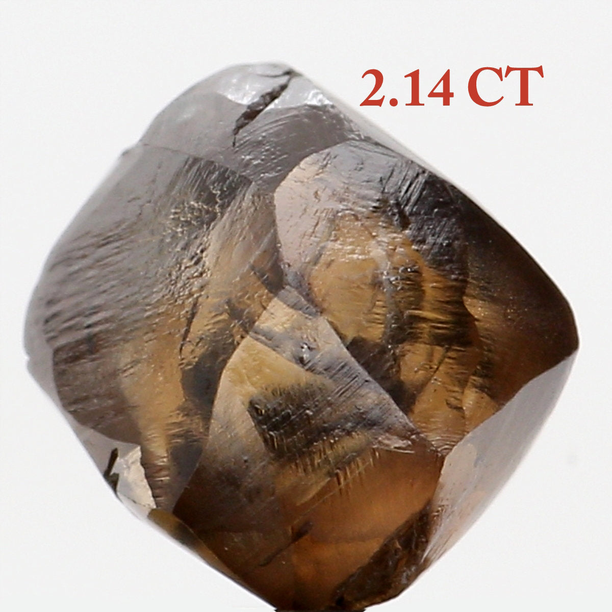 Natural Loose Diamond Crystal Rough Brown Color I1 Clarity 6.80 MM 2.14 Ct KDK1329