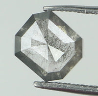 Natural Loose Diamond Emerald Black Grey Salt And Pepper Color I3 Clarity 5.10 MM 0.50 Ct KDL6484