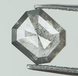 Natural Loose Diamond Emerald Black Grey Salt And Pepper Color I3 Clarity 5.10 MM 0.50 Ct KDL6484
