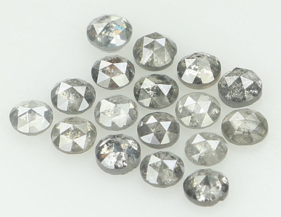 1.09 Ct Natural Loose Round Rose Cut Diamond Salt And Pepper Diamond 2.30 MM Natural Loose Black Grey Color Diamond Round Cut Diamond QK1430