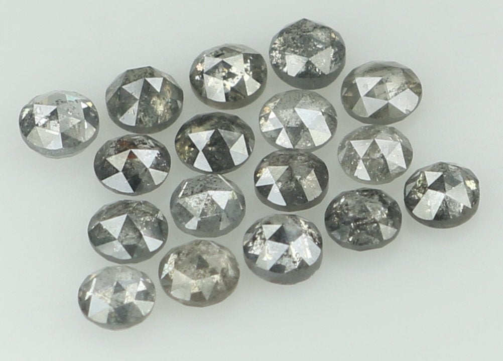 Natural Loose Diamond Round Rose Cut Black Grey Color I3 Clarity 17 Pcs 1.09 Ct KDK1430