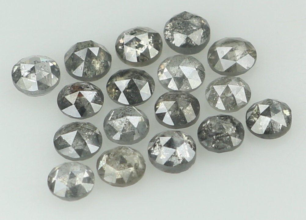 1.09 Ct Natural Loose Round Rose Cut Diamond Salt And Pepper Diamond 2.30 MM Natural Loose Black Grey Color Diamond Round Cut Diamond QK1430