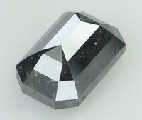 1.87 CT Natural Loose Emerald Shape Diamond Salt And Pepper Emerald Shape Diamond 8.10 MM Black Grey Color Emerald Rose Cut Diamond QL6838