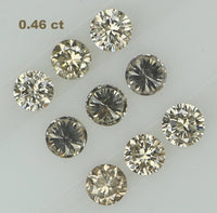 Natural Loose Diamond Round Brown Color SI2 Clarity 9 Pcs 0.46 Ct L6559