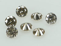 Natural Loose Diamond Round Brown Color SI2 Clarity 7 Pcs 0.40 Ct KDK1461