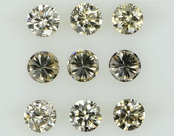 Natural Loose Diamond Round Brown Color SI2 Clarity 9 Pcs 0.41 Ct L6569