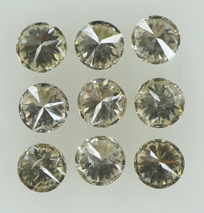Natural Loose Diamond Round Brown Color SI2 Clarity 9 Pcs 0.53 Ct KR1464