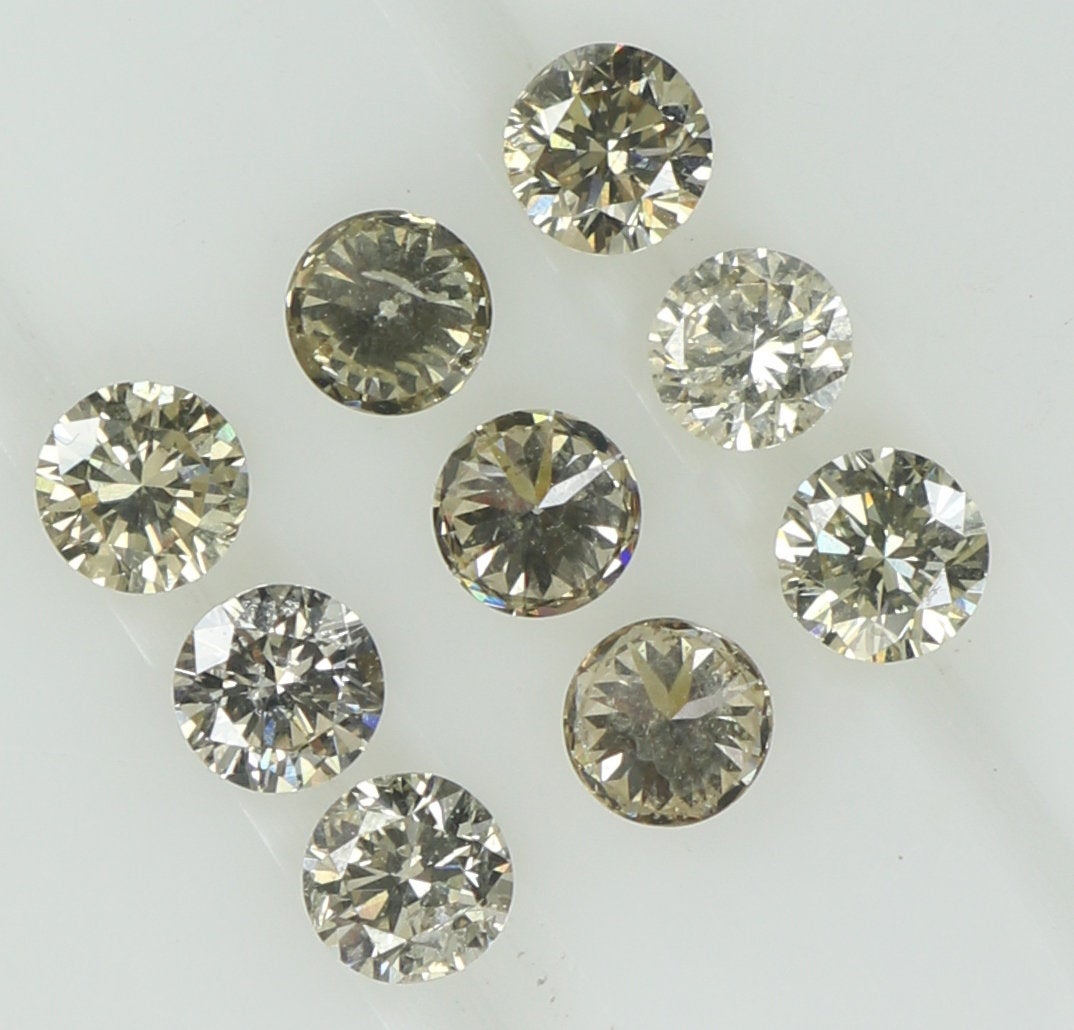 Natural Loose Diamond Round Brown Color SI2 Clarity 9 Pcs 0.53 Ct KR1464