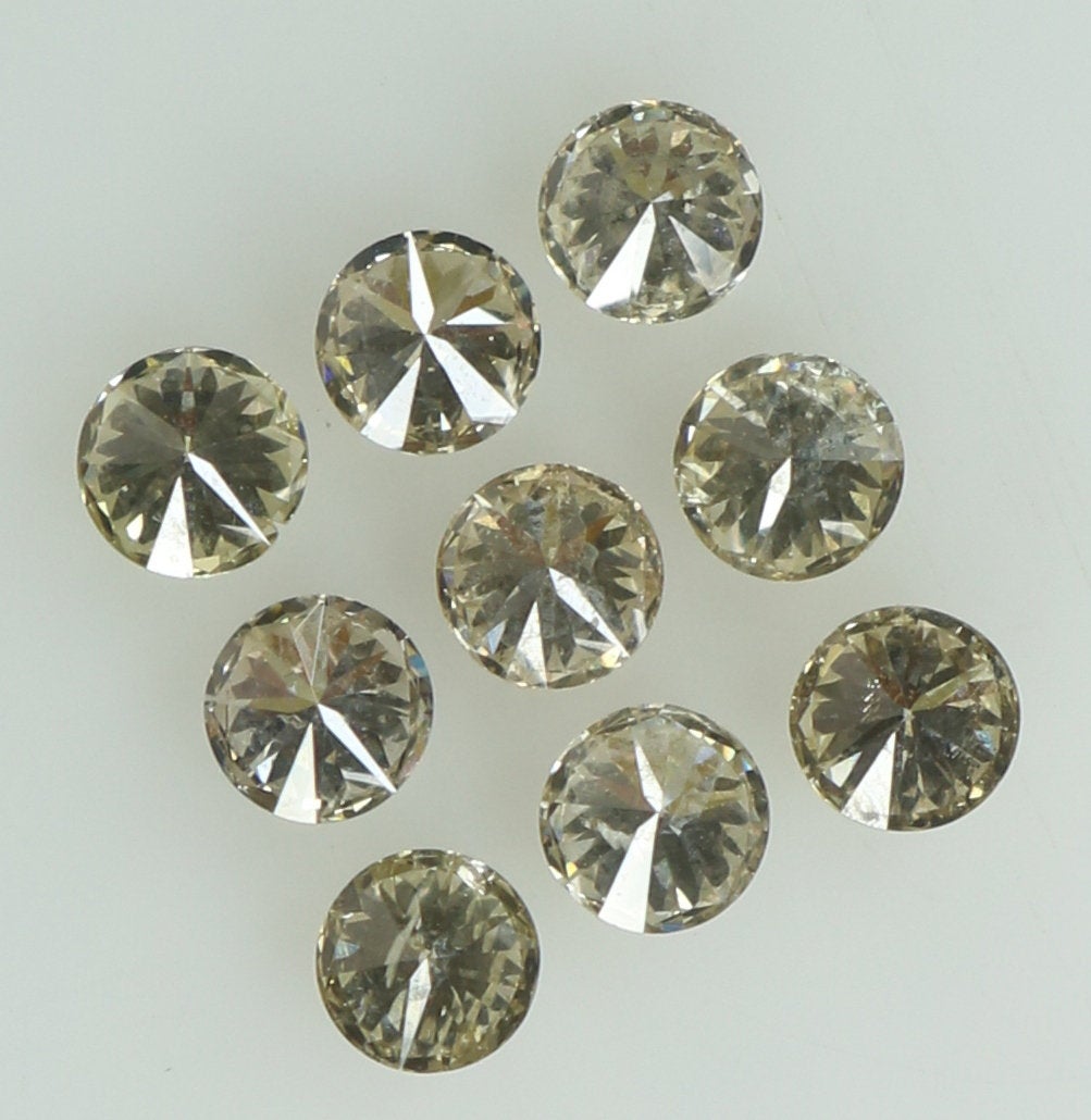 Natural Loose Diamond Round Brown Color SI2 Clarity 9 Pcs 0.53 Ct KR1464