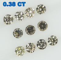 Natural Loose Diamond Round Brown Color I1-SI2 Clarity 11 Pcs 0.38 Ct L6575