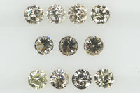 Natural Loose Diamond Round Brown Color I1-SI2 Clarity 11 Pcs 0.38 Ct L6575