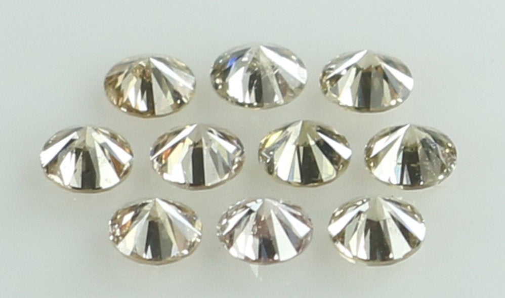 Natural Loose Diamond Round Brown Color SI2 Clarity 10 Pcs 0.39 Ct KR1467