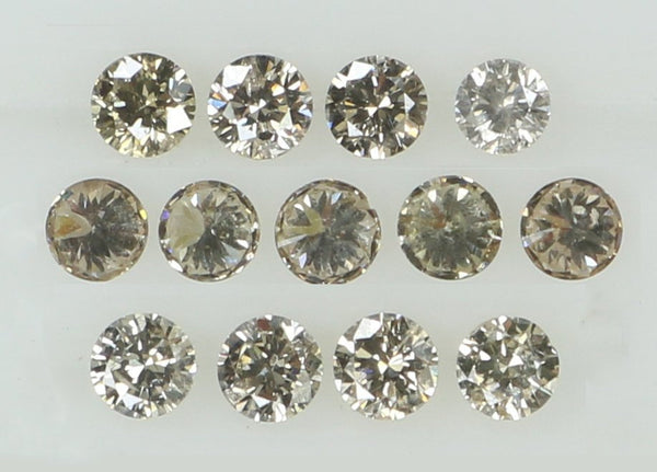 Natural Loose Diamond Round Brown Color SI2 Clarity 13 Pcs 0.38 Ct KR1468