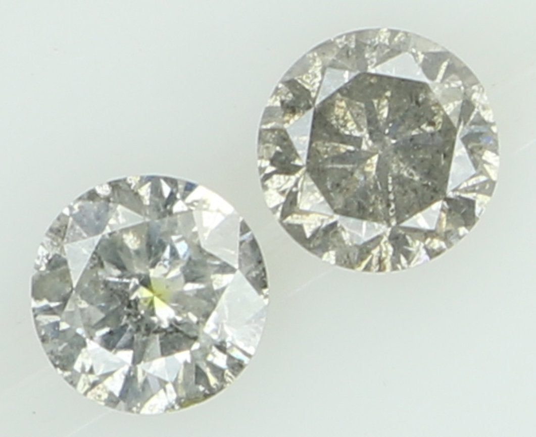 0.36 CT Natural Loose Round Cut Pair Diamond Salt And Pepper Round Shape Diamond 3.60 MM Black Grey Color Round Brilliant Cut Diamond QL6924