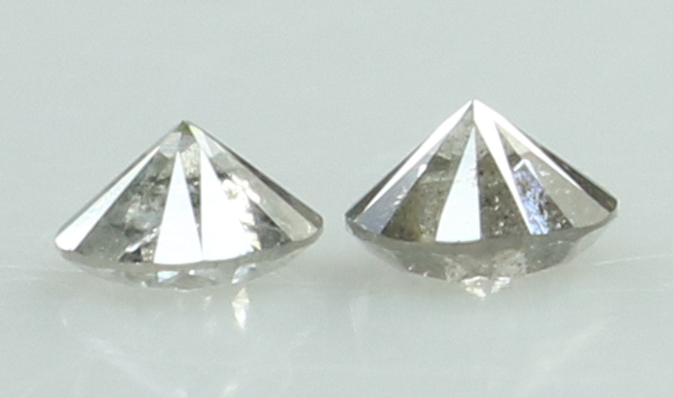 0.36 CT Natural Loose Round Cut Pair Diamond Salt And Pepper Round Shape Diamond 3.60 MM Black Grey Color Round Brilliant Cut Diamond QL6924