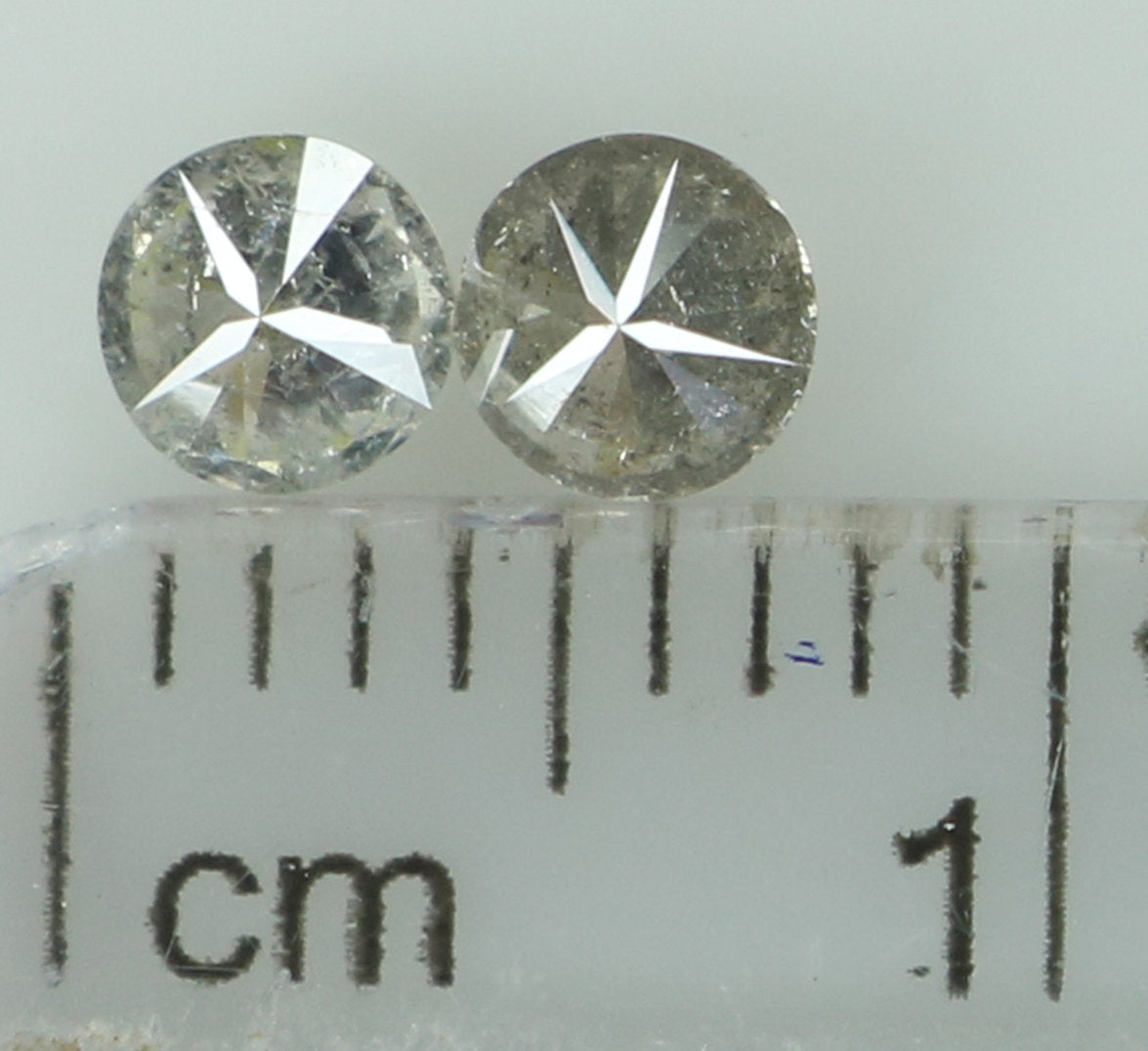 0.36 CT Natural Loose Round Cut Pair Diamond Salt And Pepper Round Shape Diamond 3.60 MM Black Grey Color Round Brilliant Cut Diamond QL6924