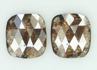Natural Loose Diamond Cushion Pair Brown Color I3 Clarity 2 Pcs 1.12 Ct KDL6877