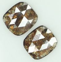 Natural Loose Diamond Cushion Pair Brown Color I3 Clarity 2 Pcs 1.12 Ct KDL6877
