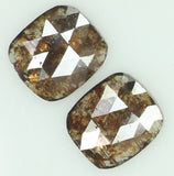 Natural Loose Diamond Cushion Pair Brown Color I3 Clarity 2 Pcs 1.12 Ct KDL6877