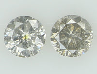 Natural Loose Diamond Round Black Grey Color I3 Clarity 3.60 MM 0.36 Ct KDL6924