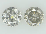 Natural Loose Diamond Round Black Grey Color I3 Clarity 3.60 MM 0.36 Ct KDL6924