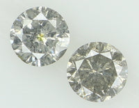 Natural Loose Diamond Round Black Grey Color I3 Clarity 3.60 MM 0.36 Ct KDL6924