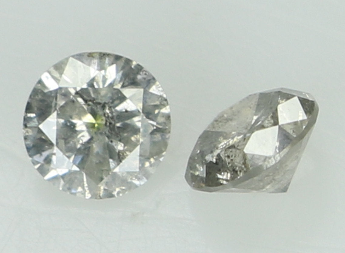 0.36 CT Natural Loose Round Cut Pair Diamond Salt And Pepper Round Shape Diamond 3.60 MM Black Grey Color Round Brilliant Cut Diamond QL6924