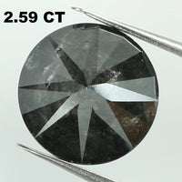 2.59 Ct Natural Loose Diamond Round Black Color I3 Clarity 8.30 MM KDL7395