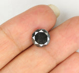 2.59 Ct Natural Loose Diamond Round Black Color I3 Clarity 8.30 MM KDL7395
