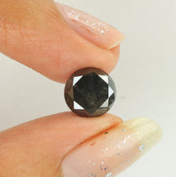 2.59 Ct Natural Loose Diamond Round Black Color I3 Clarity 8.30 MM KDL7395