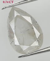 Natural Loose Diamond Pear Grey White Color I2 Clarity 7.20 MM 0.74 Ct KDL7463