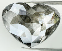 3.14 Ct Natural Loose Diamond Heart Black Grey Salt And Pepper Color I3 Clarity 8.20 MM KDL5666