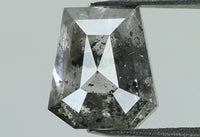 Natural Loose Diamond Coffin Black Grey Salt And Pepper Color I3 Clarity 6.30 MM 1.03 Ct KDL7466