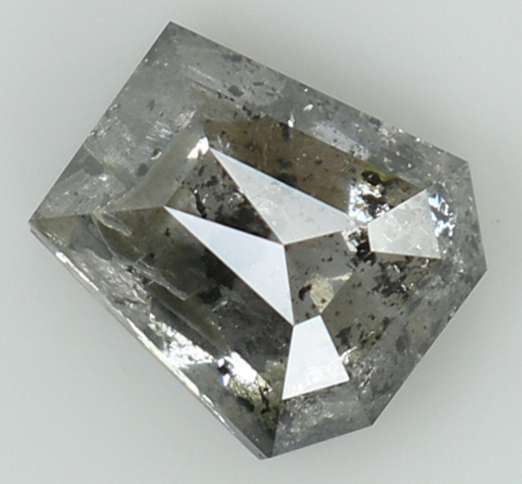 1.03 CT Natural Loose Coffin Shape Diamond Salt And Pepper Coffin Shape Diamond 6.30 MM Black Grey Color Coffin Rose Cut Diamond QL7466