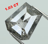 Natural Loose Diamond Coffin Black Grey Salt And Pepper Color I3 Clarity 6.30 MM 1.03 Ct KDL7466