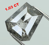 Natural Loose Diamond Coffin Black Grey Salt And Pepper Color I3 Clarity 6.30 MM 1.03 Ct KDL7466