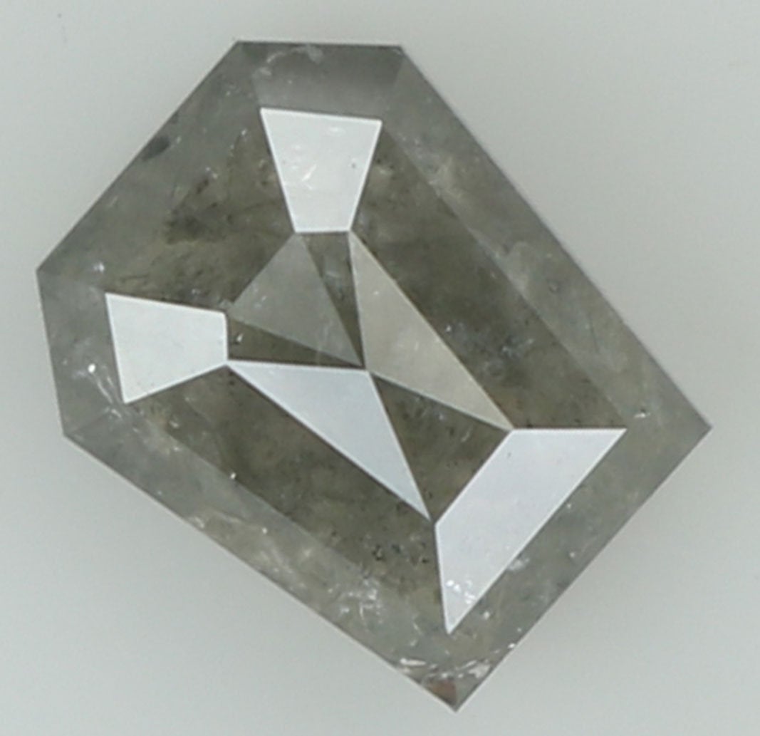 0.65 CT Natural Loose Coffin Shape Diamond Salt And Pepper Coffin Shape Diamond 5.40 MM Black Grey Color Coffin Rose Cut Diamond QL5831