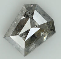 Natural Loose Diamond Coffin Black Grey Salt And Pepper Color I3 Clarity 6.30 MM 1.03 Ct KDL7466