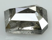 Natural Loose Diamond Coffin Black Grey Salt And Pepper Color I3 Clarity 6.30 MM 1.03 Ct KDL7466