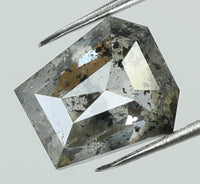 Natural Loose Diamond Coffin Black Grey Salt And Pepper Color I3 Clarity 6.30 MM 1.03 Ct KDL7466