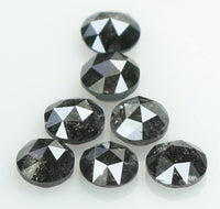 Natural Loose Diamond Round Rose Cut Black Grey Salt And Pepper Color I3 Clarity 7 Pcs 1.12 Ct KDL7737