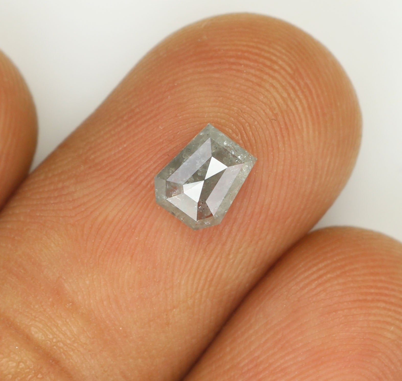 0.65 CT Natural Loose Coffin Shape Diamond Salt And Pepper Coffin Shape Diamond 5.40 MM Black Grey Color Coffin Rose Cut Diamond QL5831