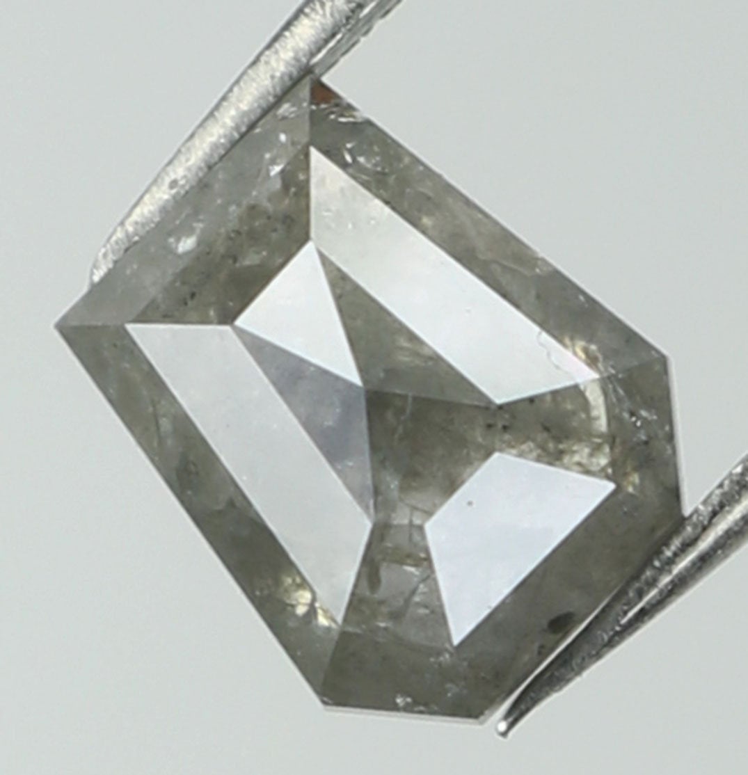 0.65 CT Natural Loose Coffin Shape Diamond Salt And Pepper Coffin Shape Diamond 5.40 MM Black Grey Color Coffin Rose Cut Diamond QL5831