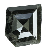 Natural Loose Diamond Shield Black Grey Salt And Pepper Color I3 Clarity 9.20 MM 1.59 Ct KR1267