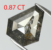 0.87 Ct Natural Loose Diamond Coffin Black Grey Salt And Pepper Color I3 Clarity 6.40 MM KDL7838