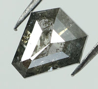 0.87 Ct Natural Loose Diamond Coffin Black Grey Salt And Pepper Color I3 Clarity 6.40 MM KDL7838
