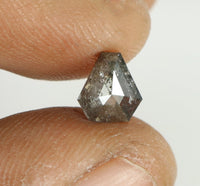 0.87 Ct Natural Loose Diamond Coffin Black Grey Salt And Pepper Color I3 Clarity 6.40 MM KDL7838
